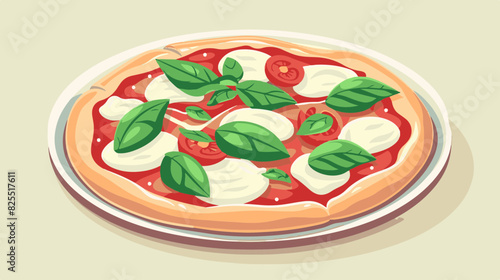 Margherita Pizza with Fresh Basil and Mozzarella Cheese