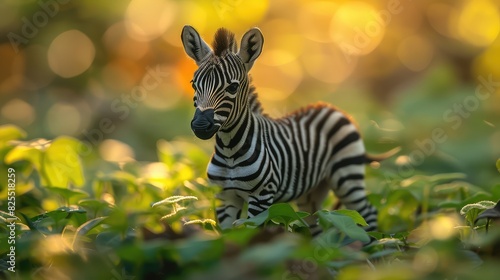 Miniature Zebra Toy in Vibrant Green Grass  A Dreamy Blend of Toy Photography and Nature
