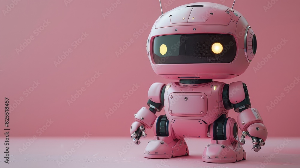 Adorable Educational Robot Isolated on a Pastel Background - A Charming Commercial Object Adorable Educational Robot Isolated on a Pastel Background - A Charming Commercial Object