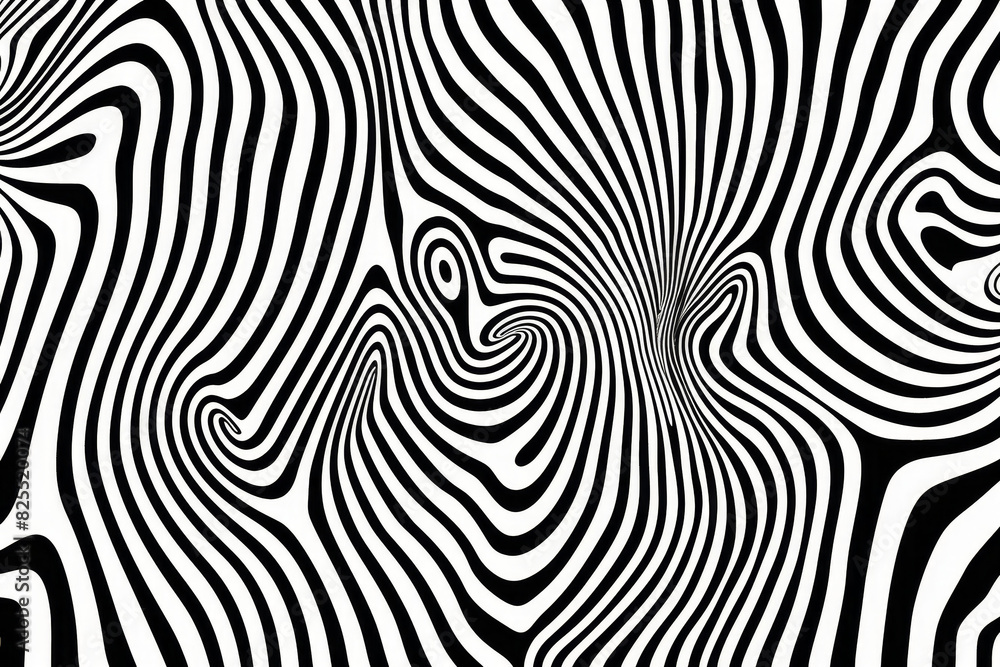 Vector op art background with black and white lines in the style of vector illustration, simple line drawing, fluid organic shapes, symmetrical design, spirals and curves Vector op art background with black and white lines in the style of vector illustration, simple line drawing, fluid organic shapes, symmetrical design, spirals and curves