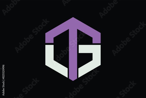 TG, GT, G OR T hexagon abstract initial letter logo