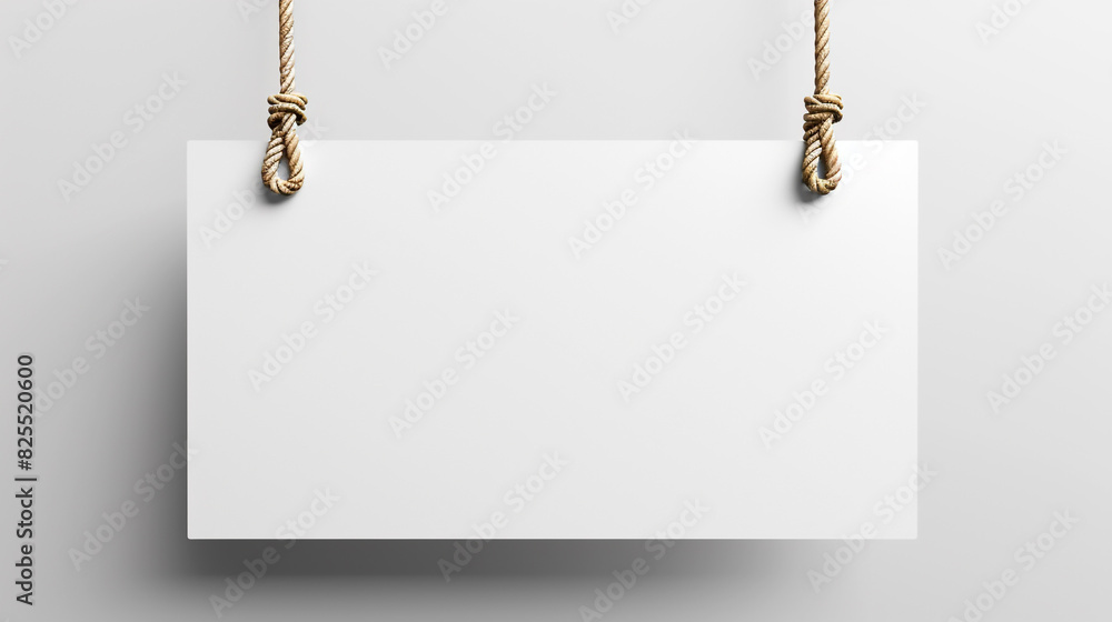 White wall background ropes fabric big banner. White wall background ropes fabric big banner.