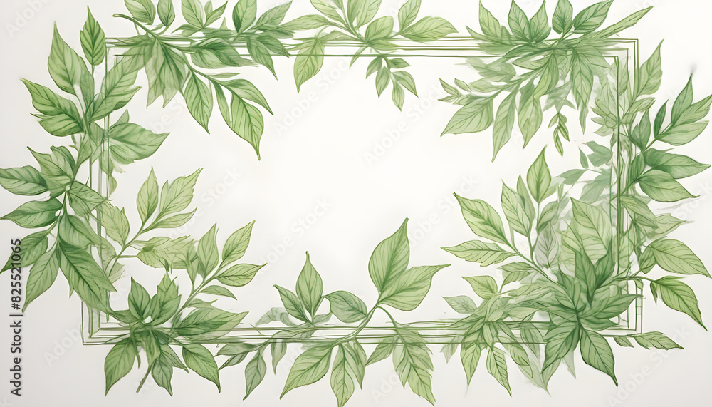 Green leaves frame 4