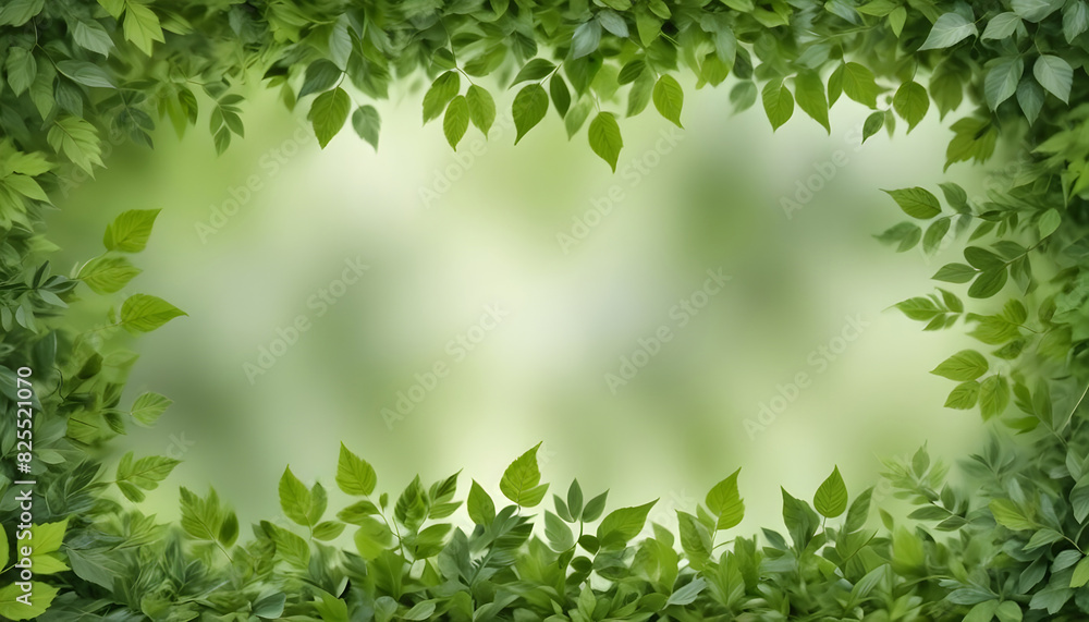 Obraz premium Green leaves frame 2