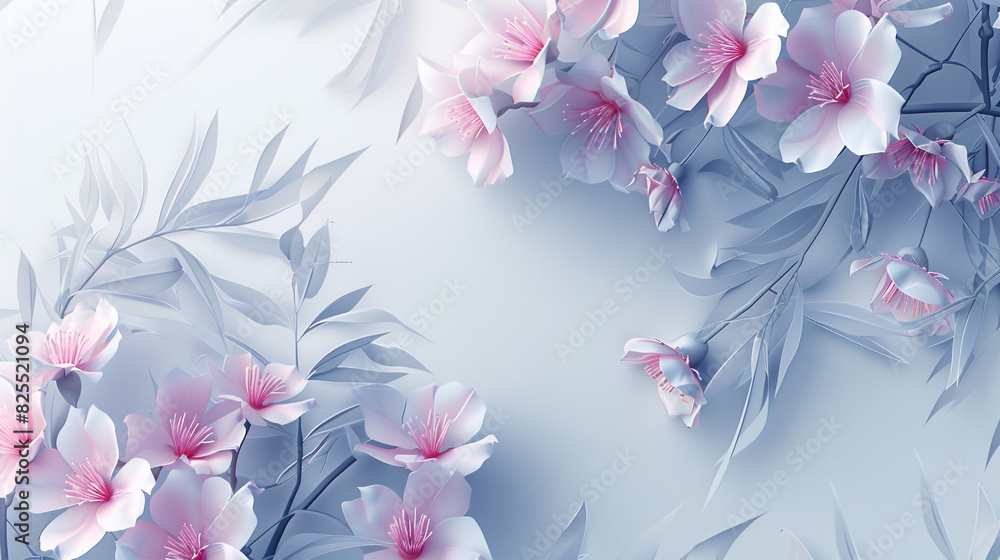 3d flower floral template background. 