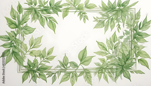 Green leaves frame 4