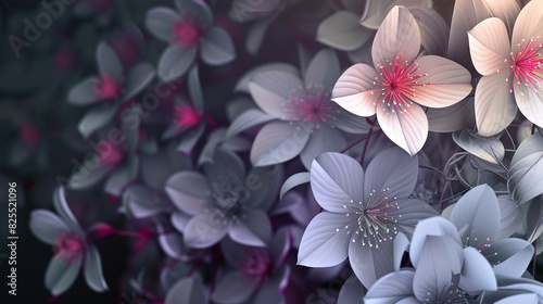 3d flower floral template background. 