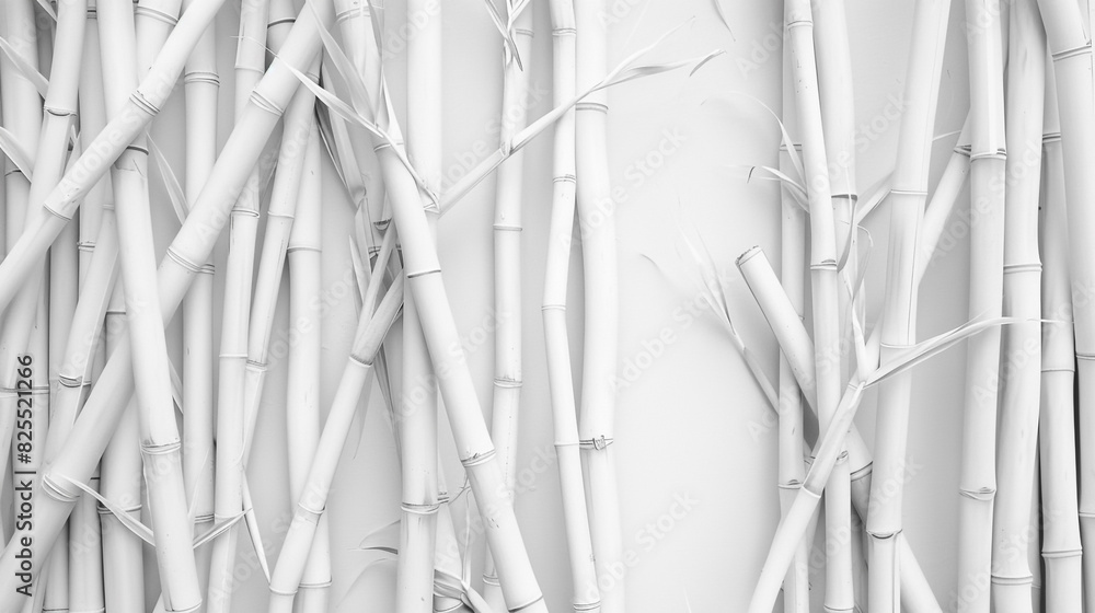 Fototapeta premium white background bamboo texture marble wall mockup background. 