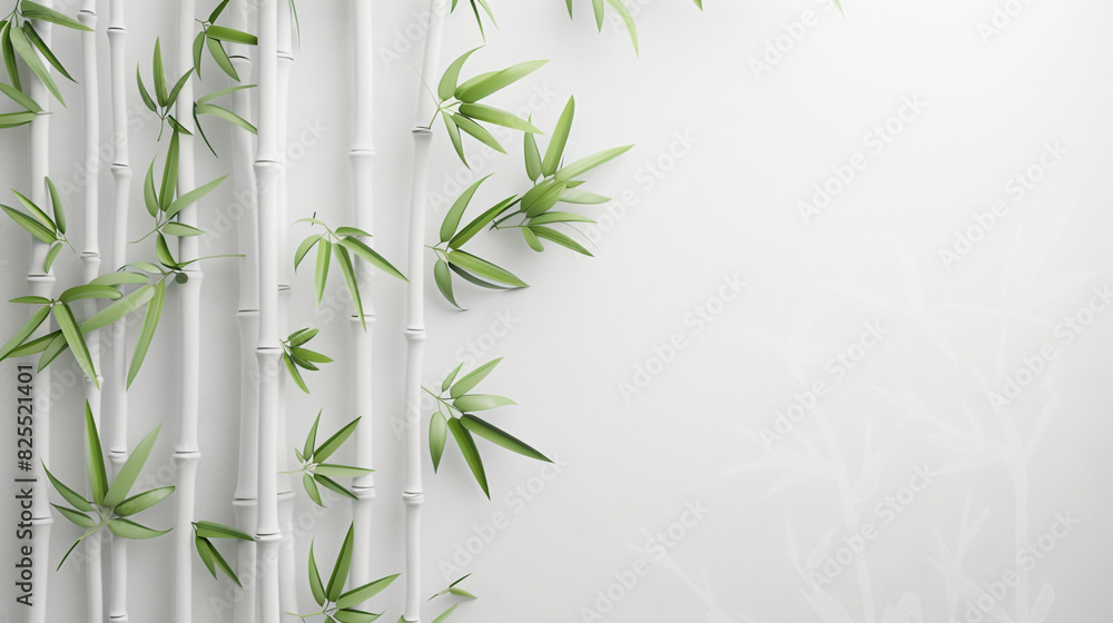 Bamboo Leaves in Black and White for Background. bamboo stalks on a white background. Asian Bamboo Art Painting on Textured Canvas. Bamboo Leaves in Black and White for Background. bamboo stalks on a white background. Asian Bamboo Art Painting on Textured Canvas.