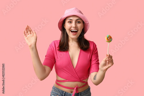 Surprised young woman with ...