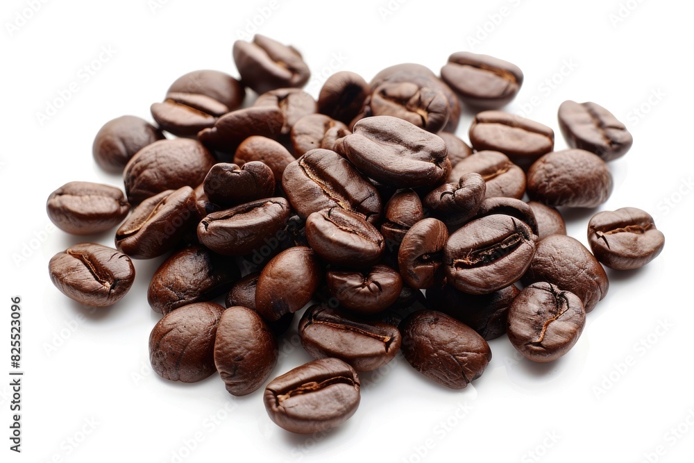 Coffee Beans White. Top View of Roasted Coffee Beans Isolated on White Background Coffee Beans White. Top View of Roasted Coffee Beans Isolated on White Background