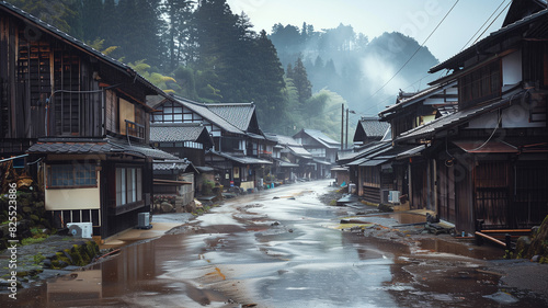 豪雨の被害にあった日本の家 photo