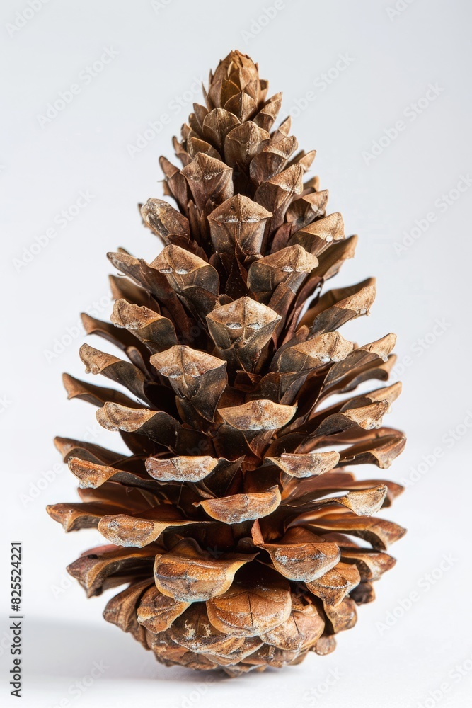 Pinecone On White. Large Isolated Pine Cone for Christmas Decoration
