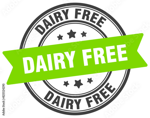 dairy free stamp. dairy free label on transparent background. round sign
