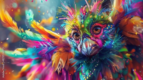 adorable animal angel in vibrant rio carnival costume festive brazilian celebration ai generated art © furyon