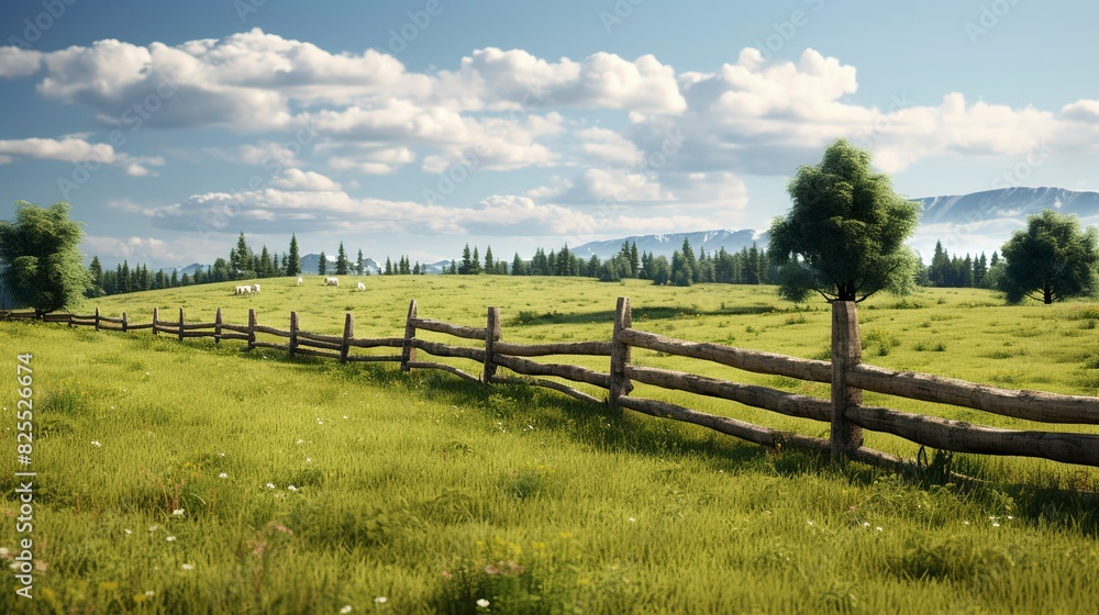 A photo of a traditional wooden fence enclosing a pass