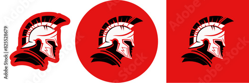 Legionary sports team leader vector mascot or logo. Strong adult male in profile view. Three lockups (outline, circle and square) and Spot colors for easy editing.