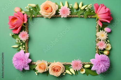 Wallpaper Mural a frame made of various flowers Torontodigital.ca