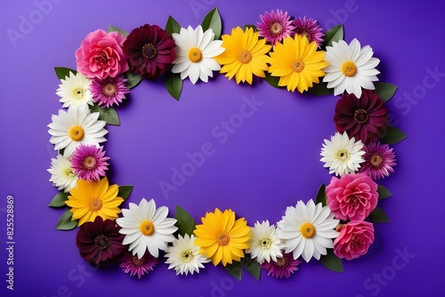 Wallpaper Mural a frame made of various flowers Torontodigital.ca