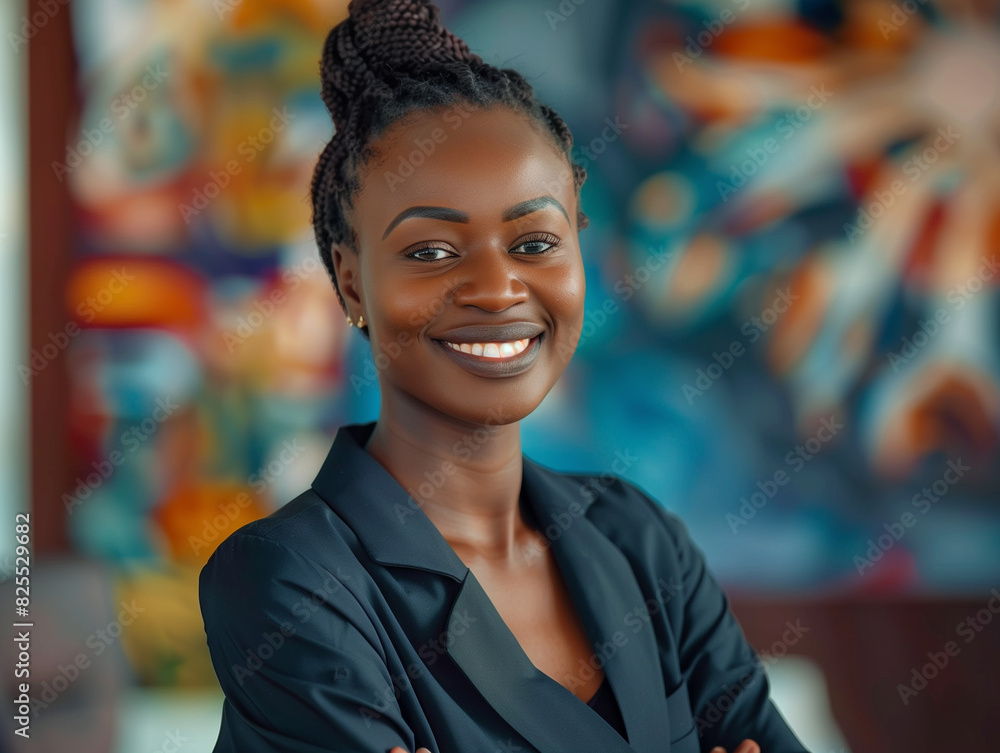 Fototapeta premium Woman that works all life in corporate business, woman ceo portrait working, confident, corporate, with natural light, close up image of a female Sales Manager
