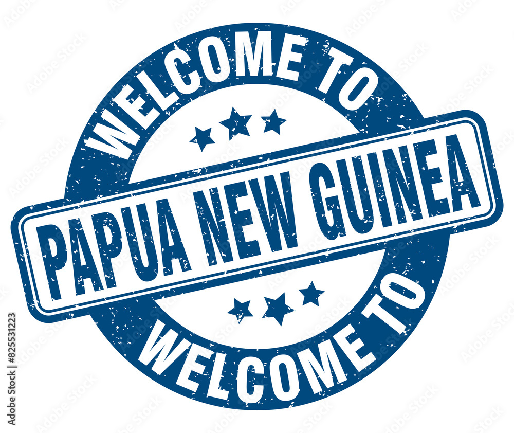 Fototapeta premium Welcome to Papua New Guinea stamp. Papua New Guinea round sign