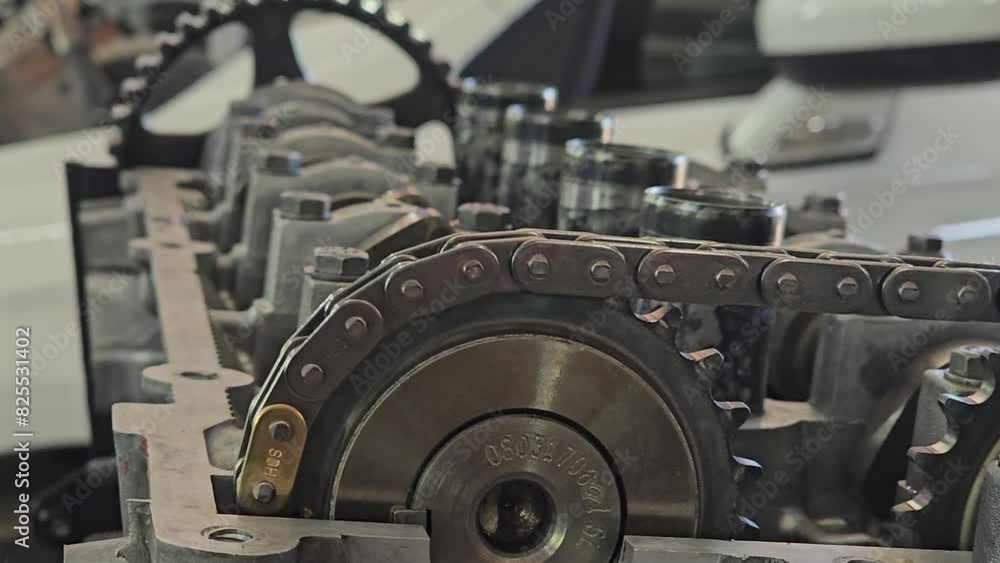 Car engine with chain drive timing mechanism Car engine with chain drive timing mechanism