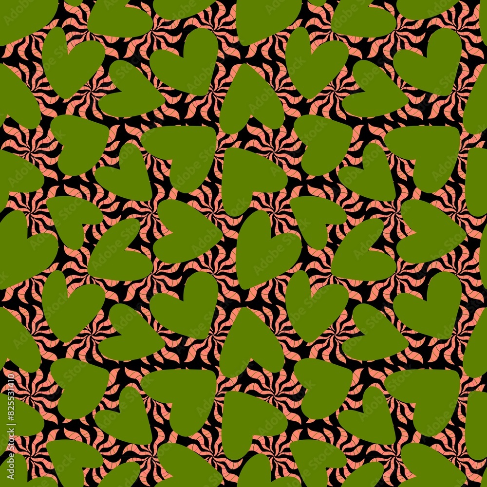 Valentines hearts seamless retro pattern for wrapping paper and fabrics Valentines hearts seamless retro pattern for wrapping paper and fabrics