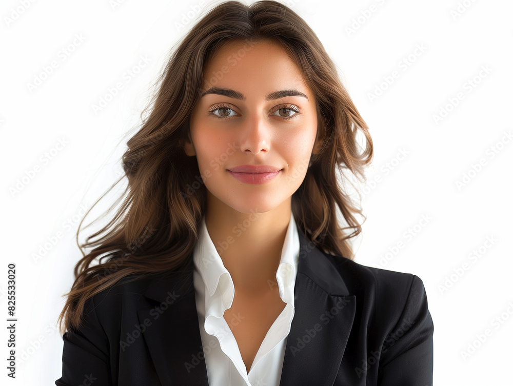 Woman that works all life in corporate business, woman ceo portrait working, confident, corporate, with natural light, close up image of a female Sales Manager, front view, white background Woman that works all life in corporate business, woman ceo portrait working, confident, corporate, with natural light, close up image of a female Sales Manager, front view, white background