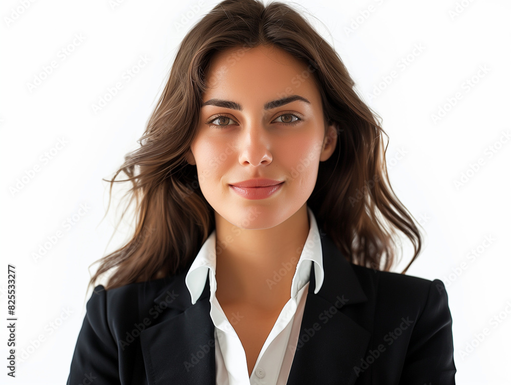 Woman that works all life in corporate business, woman ceo portrait working, confident, corporate, with natural light, close up image of a female Sales Manager, front view, white background Woman that works all life in corporate business, woman ceo portrait working, confident, corporate, with natural light, close up image of a female Sales Manager, front view, white background