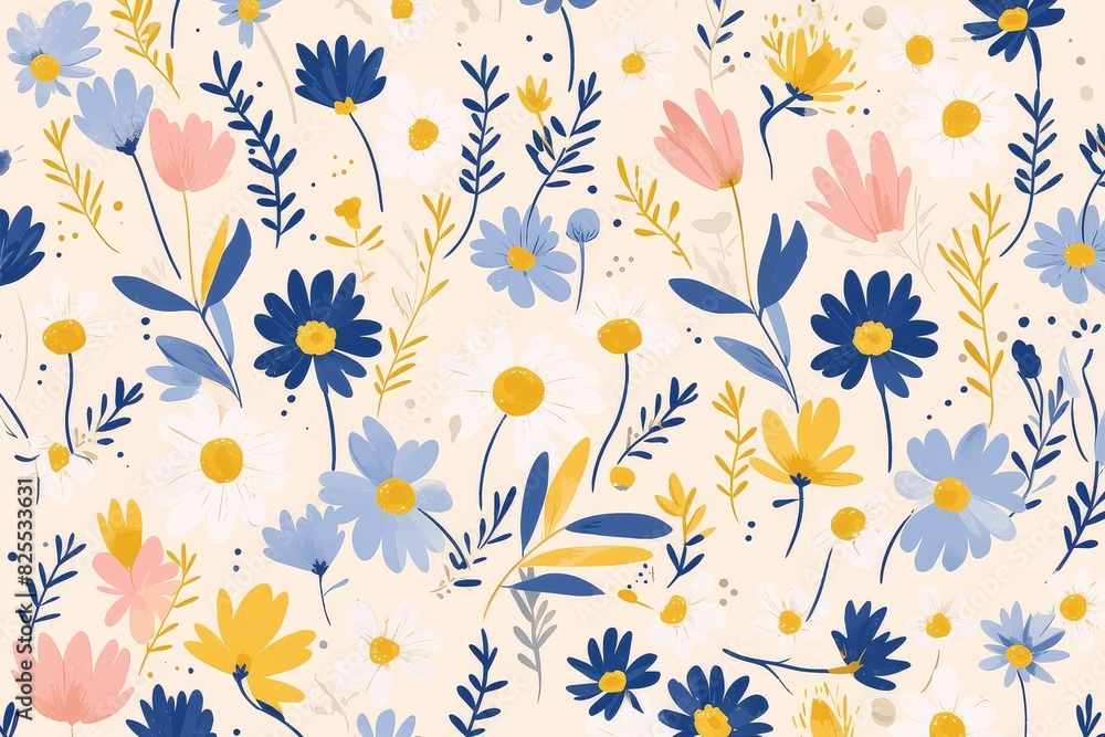 Enchanting Floral Whimsy Seamless Pattern