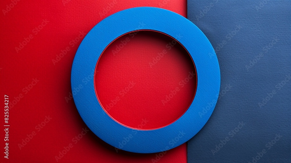 3d red and blue circle frame border paper cut background, for logo, sign, symbol, banner, US president erection concept. 3d red and blue circle frame border paper cut background, for logo, sign, symbol, banner, US president erection concept.