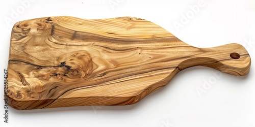 Luxury wooden textured handmade wood cutting board isolated on white background