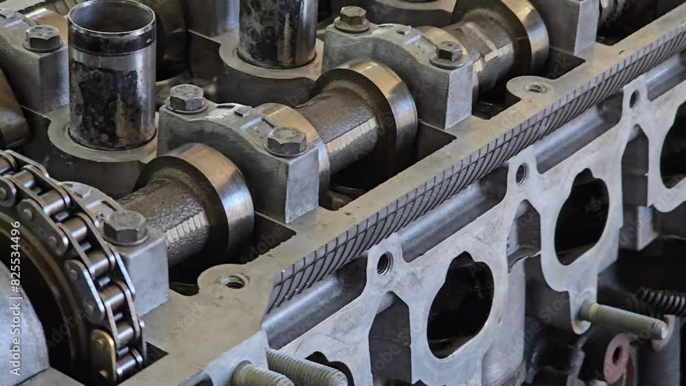Car engine cylinder block, close up Car engine cylinder block, close up