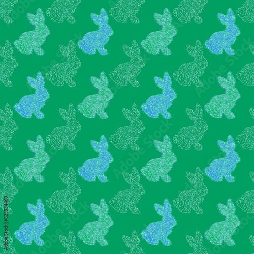 Easter animals bunnies seamless rabbit pattern for wrapping paper and kids