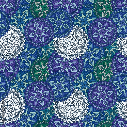 Seamless circle mandala pattern for wrapping paper and fabrics and linens