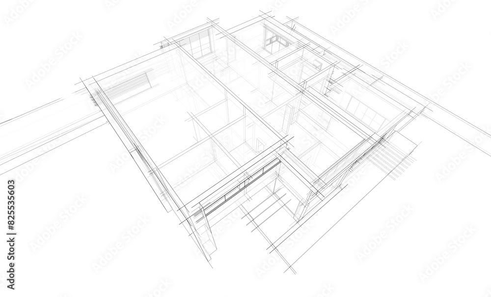 house building sketch architecture 3d illustration house building sketch architecture 3d illustration