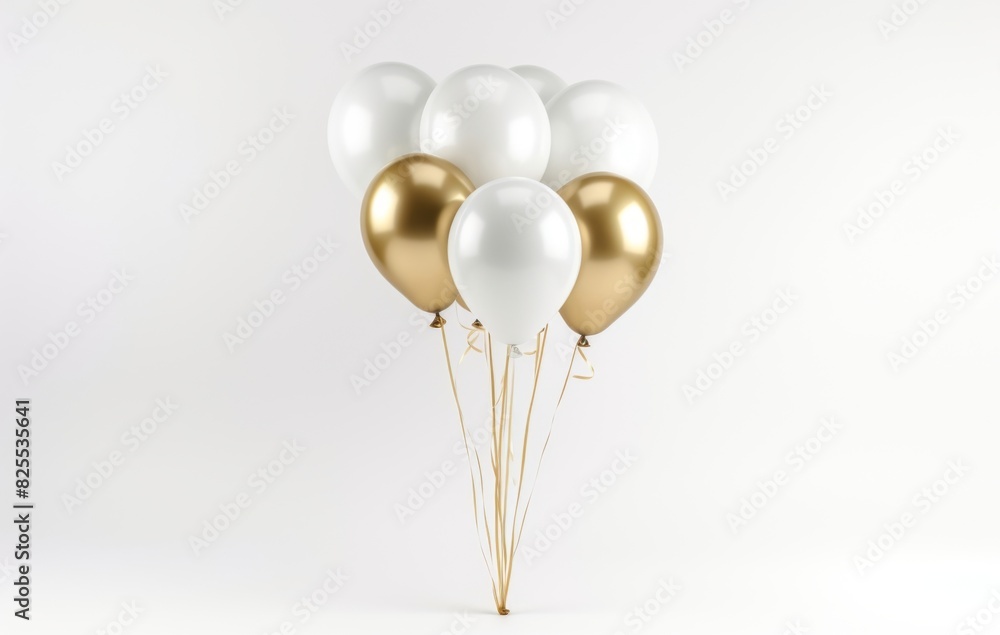 white and golden balloons on a white background minimalism white and golden balloons on a white background minimalism