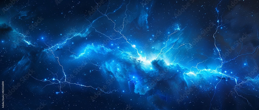 Lightning bolt, close up, night sky, sharp detail, dramatic lighting. Vivid blue electrical storm in a digital cloud for an energy concept. Lightning bolt, close up, night sky, sharp detail, dramatic lighting. Vivid blue electrical storm in a digital cloud for an energy concept.
