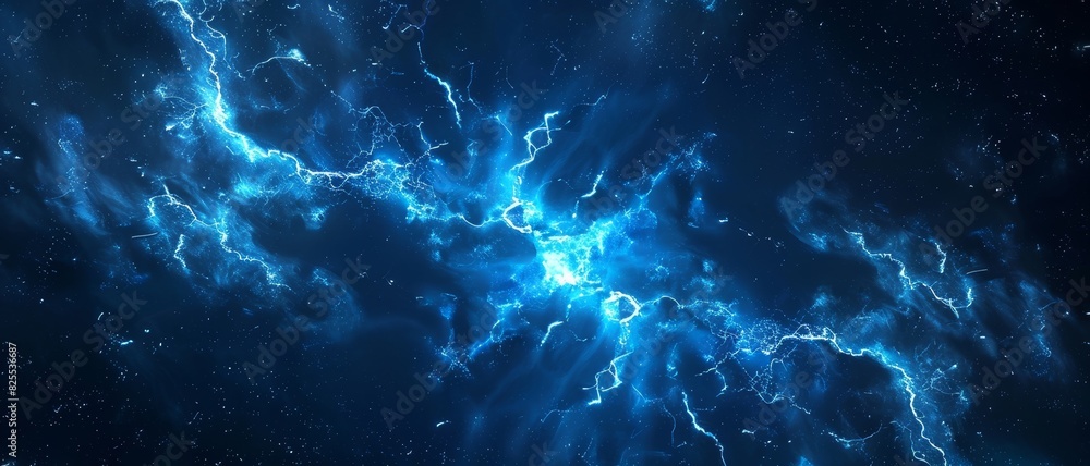 Lightning bolt, close up, night sky, sharp detail, dramatic lighting. Vivid blue electrical storm in a digital cloud for an energy concept. Lightning bolt, close up, night sky, sharp detail, dramatic lighting. Vivid blue electrical storm in a digital cloud for an energy concept.