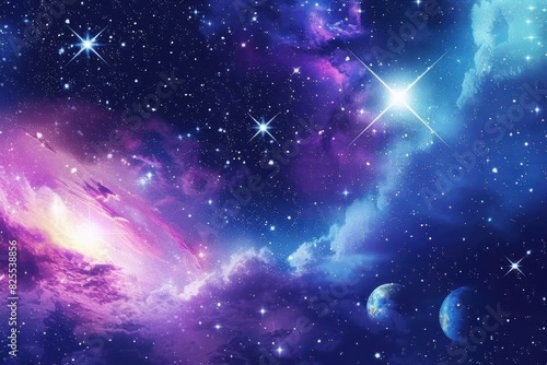Galaxy and nebula background with a cosmic outer space and starts