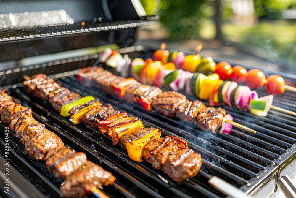 Group of friends enjoying a backyard barbecue party with assorted grilled foods - Social Gathering, Summer Entertainment, Outdoor Cooking Group of friends enjoying a backyard barbecue party with assorted grilled foods - Social Gathering, Summer Entertainment, Outdoor Cooking