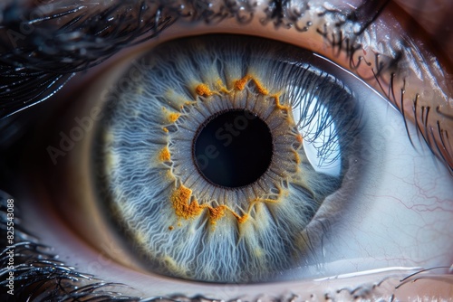 The human eye in macro detail, High detailed human eye image with retina view photo