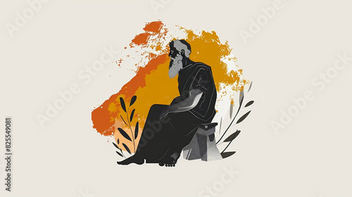 Stoic contemplation vector 