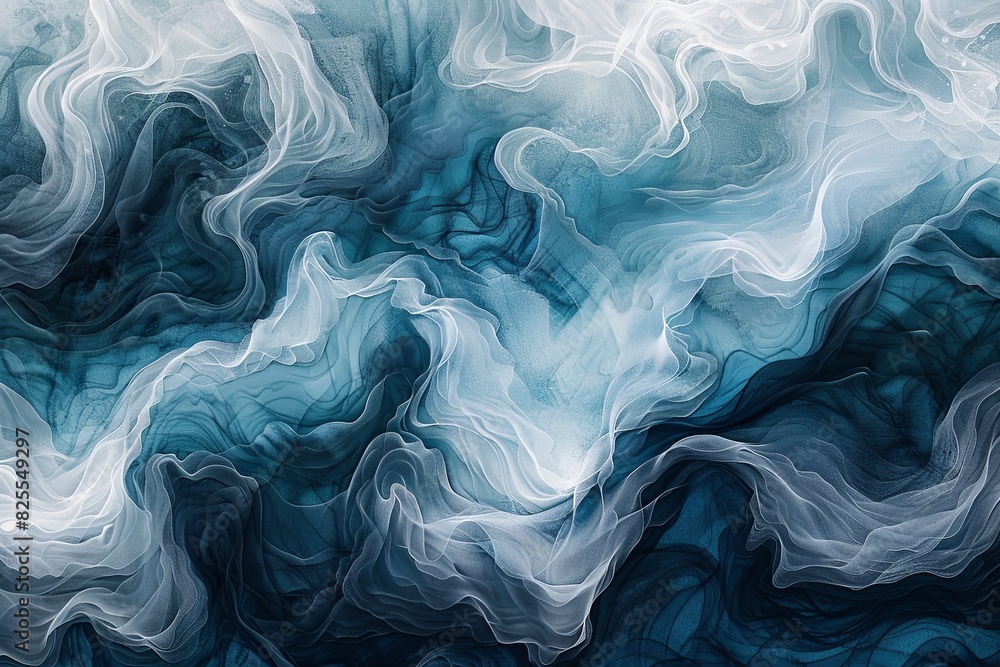 Contemporary Ocean Waves: Fluid Forms in Abstract Ink Art Contemporary Ocean Waves: Fluid Forms in Abstract Ink Art
