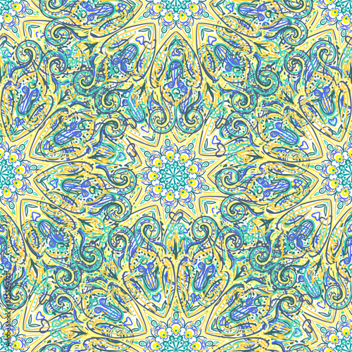 Mandala seamless pattern. Vintage decorative elements. Hand drawn background....