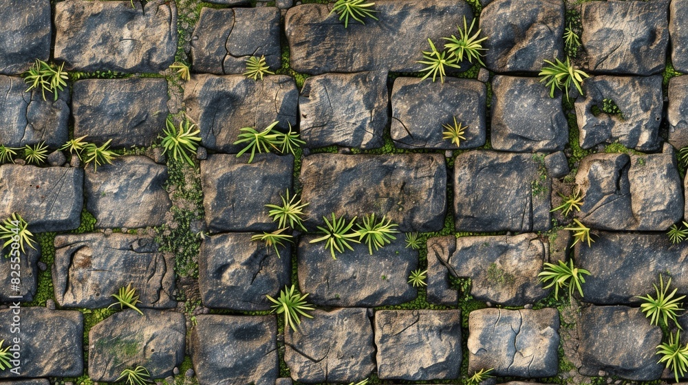 Old medieval stone wall. Photo closeup of aged building made of grey stone masonry outside on cityscape background. Horizontal seamless pattern. Stone fence texture for the background. Old medieval stone wall. Photo closeup of aged building made of grey stone masonry outside on cityscape background. Horizontal seamless pattern. Stone fence texture for the background.