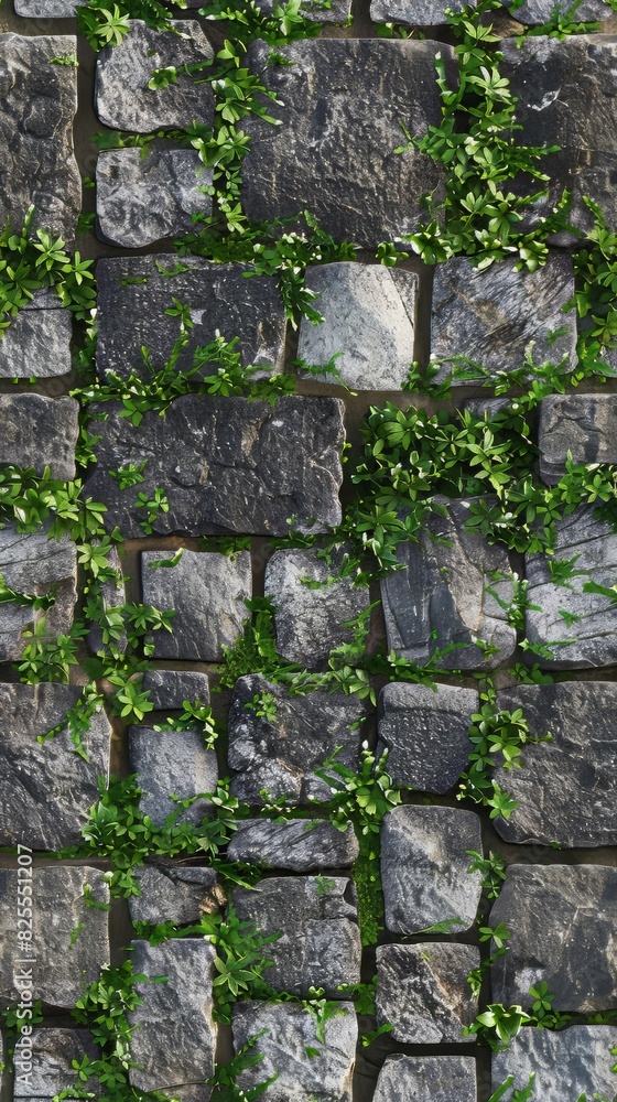 Old medieval stone wall. Photo closeup of aged building made of grey stone masonry outside on cityscape background. Horizontal seamless pattern. Stone fence texture for the background. Old medieval stone wall. Photo closeup of aged building made of grey stone masonry outside on cityscape background. Horizontal seamless pattern. Stone fence texture for the background.