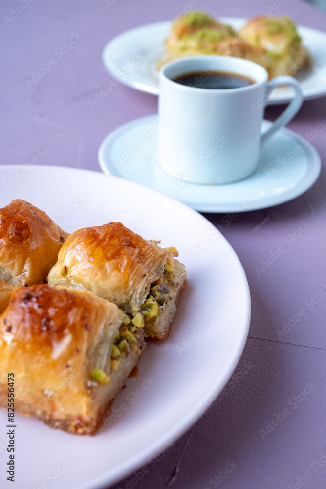 baklavas and Turkish coffee baklavas and Turkish coffee