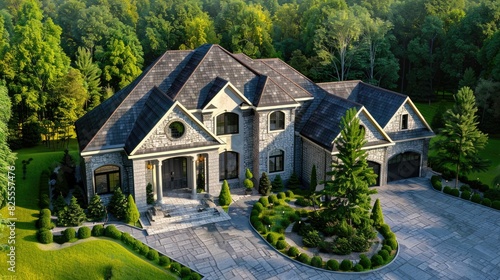 Fototapeta Naklejka Na Ścianę i Meble -  luxury home 3d illustration of a newly built