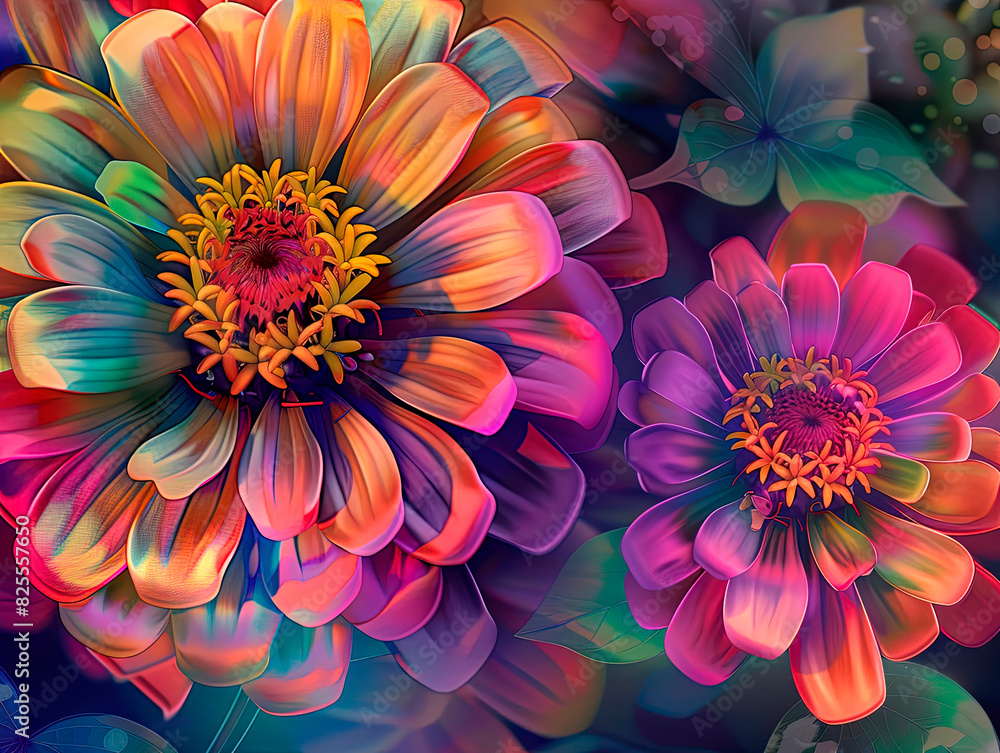 Obraz premium Zinnia elegans, known youth-and-age , common zinnia or elegant zinnia, an annual flowering plant of the genus Zinnia, is one of the best known zinnias.
